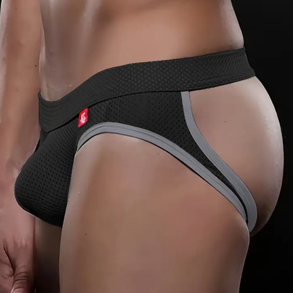 Karen Space Low Rise Trendy Underwear Briefs Jockstrap Thong Black Medium